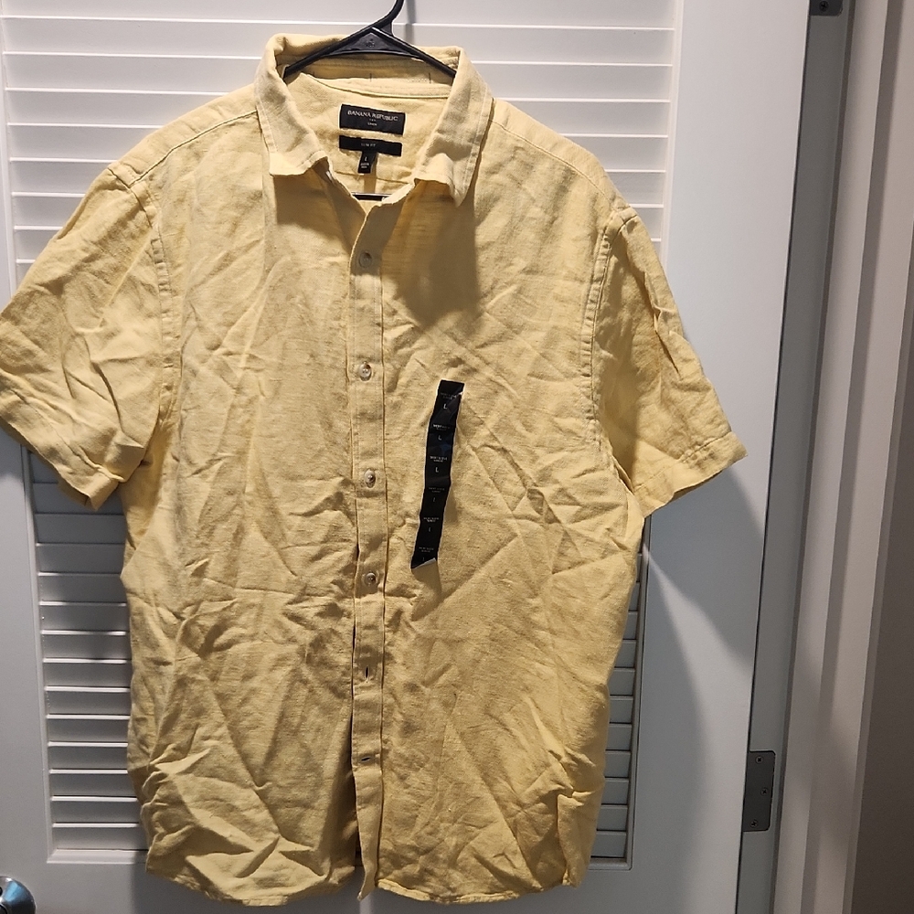Banana Republic Yellow Cotton Casual Shirt
